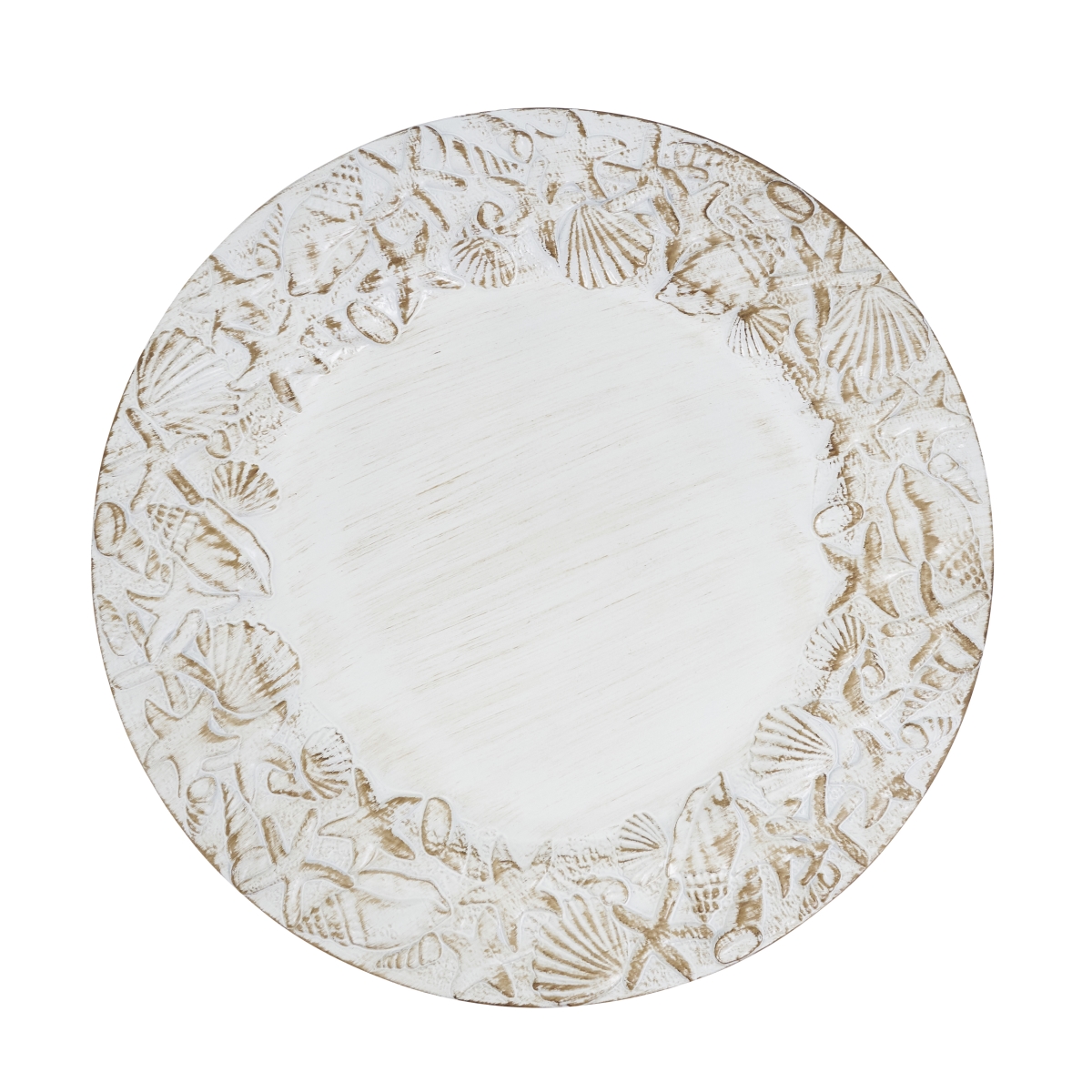 Picture of Saro Lifestyle CH231.N13R Sea Shell Embellished Charger Plate - Natural - Set of 4