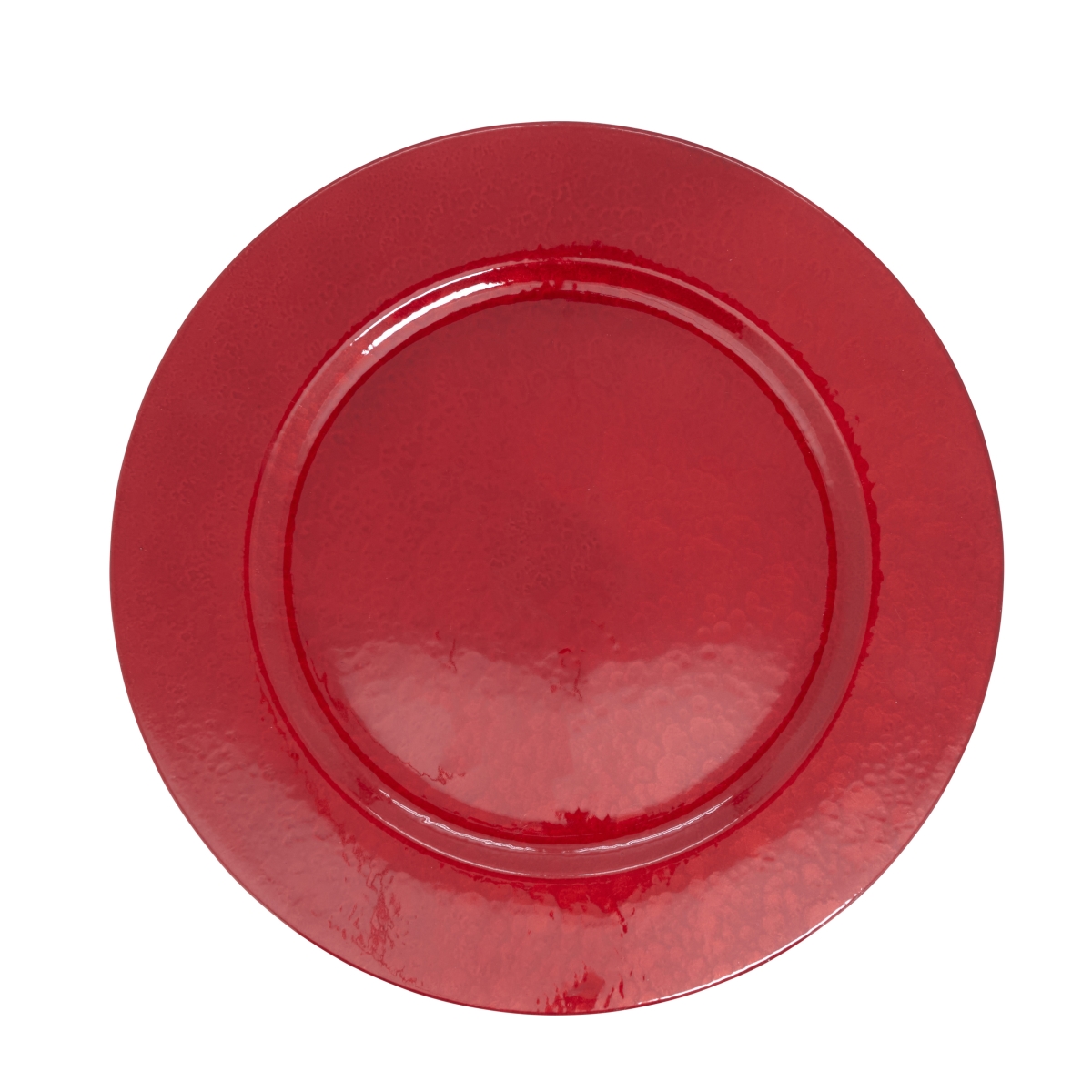 Picture of Saro Lifestyle CH333.R13R Soft Glow Faux Mother of Pearl Charger Plate - Red - Set of 4