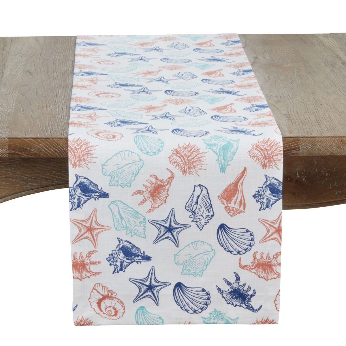 Picture of Saro Lifestyle 5080.M1472B Ocean Breeze Sea Shells Table Runner - Multi Color