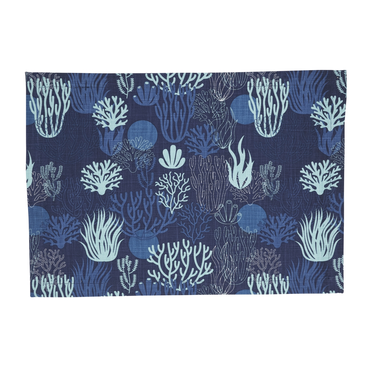 Picture of Saro Lifestyle 1500.NB1420B Ocean Depths Coral Placemat - Navy Blue - Set of 4