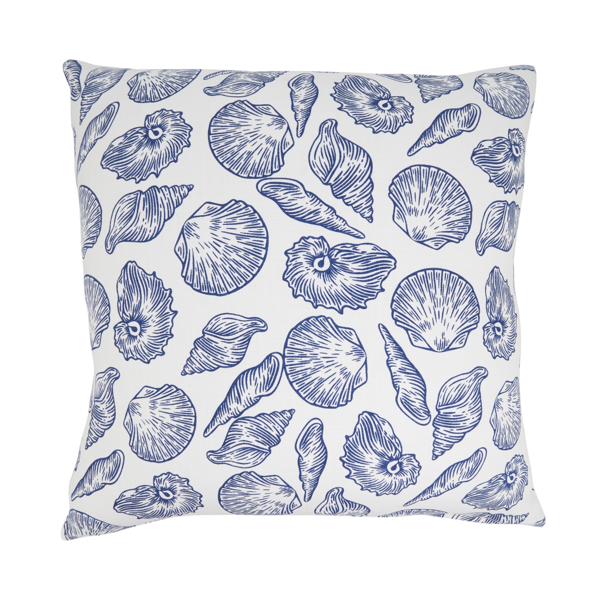 1520P.WB20SP Coastal Sea Shells Poly Filled Pillow - White & Blue - 20 x 20 in.