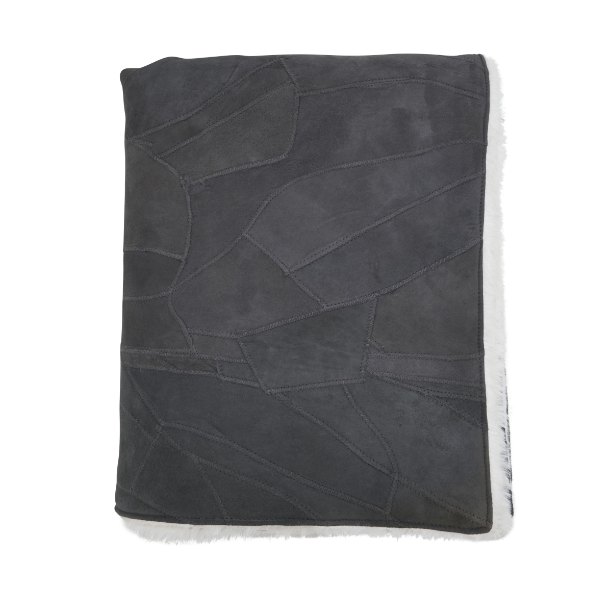 Picture of Saro Lifestyle TH142.ST5060B 50 x 60 in. Artisan Patchwork Leather Throw&#44; Slate