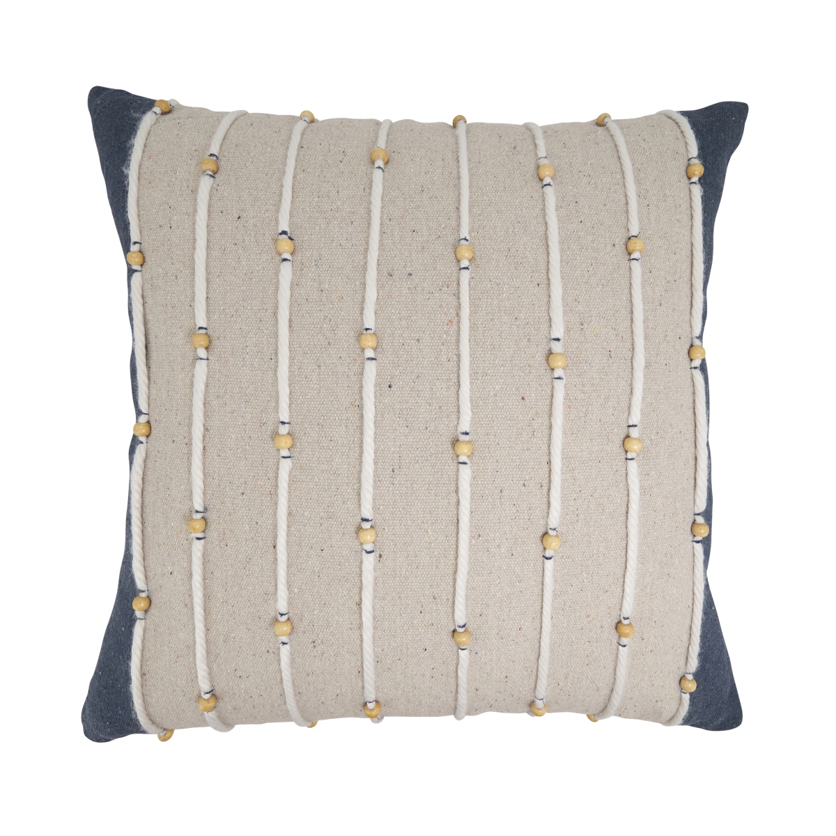 5410.NB20SD Rope & Bead Down Filled Pillow - Navy Blue