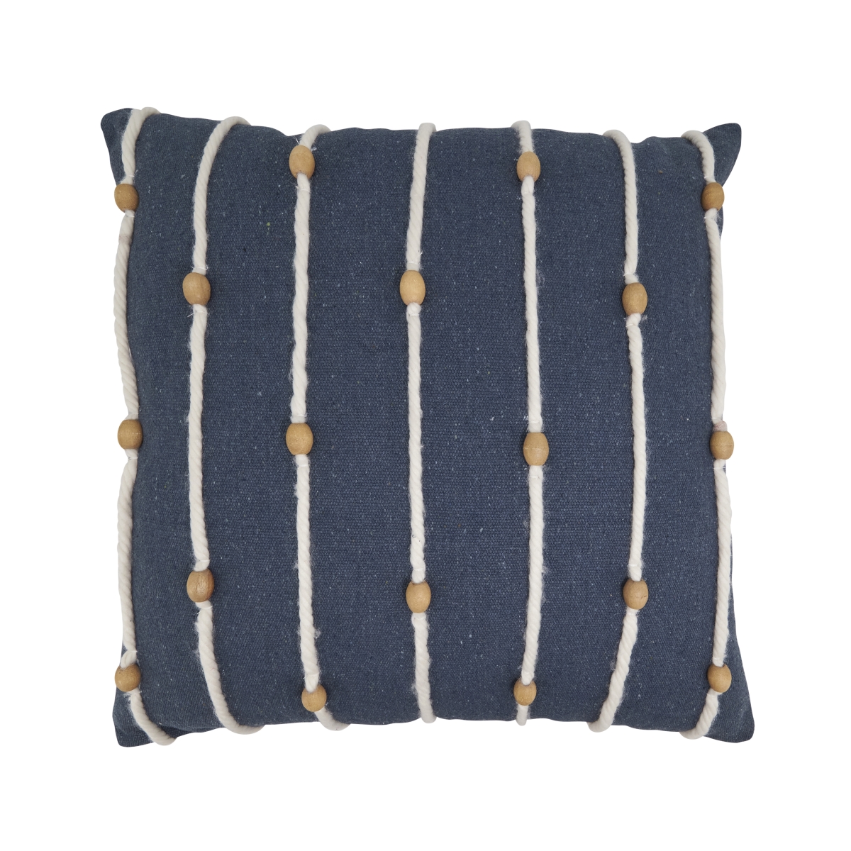 4008.NB20SP Boho Rope & Bead Poly Filled Pillow - Navy Blue