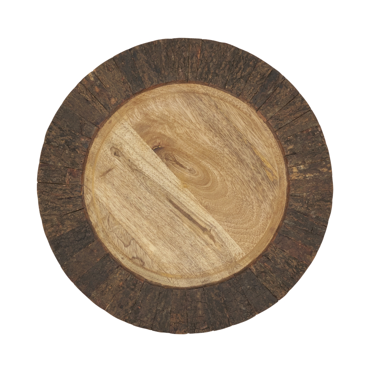Picture of Saro Lifestyle CH723.N13R 13 in. Rustic Bark Rimmed Charger Plate&#44; Natural - Set of 4