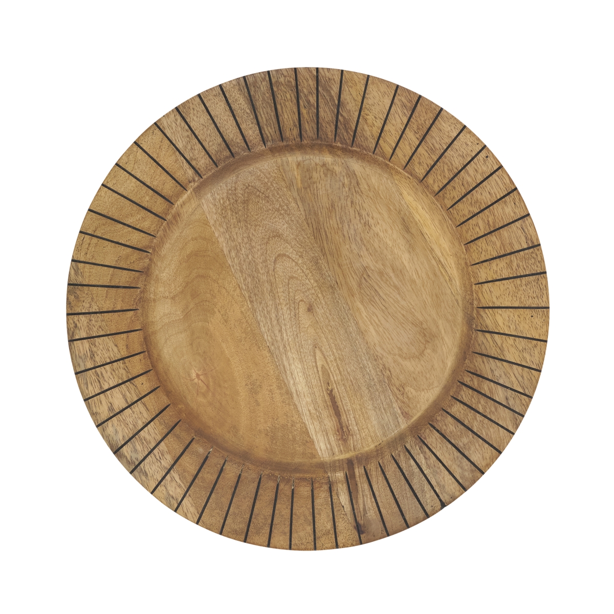 Picture of Saro Lifestyle CH728.BK13R 13 in. Textured Slit Edges Wooden Charger Plate&#44; Black - Set of 4