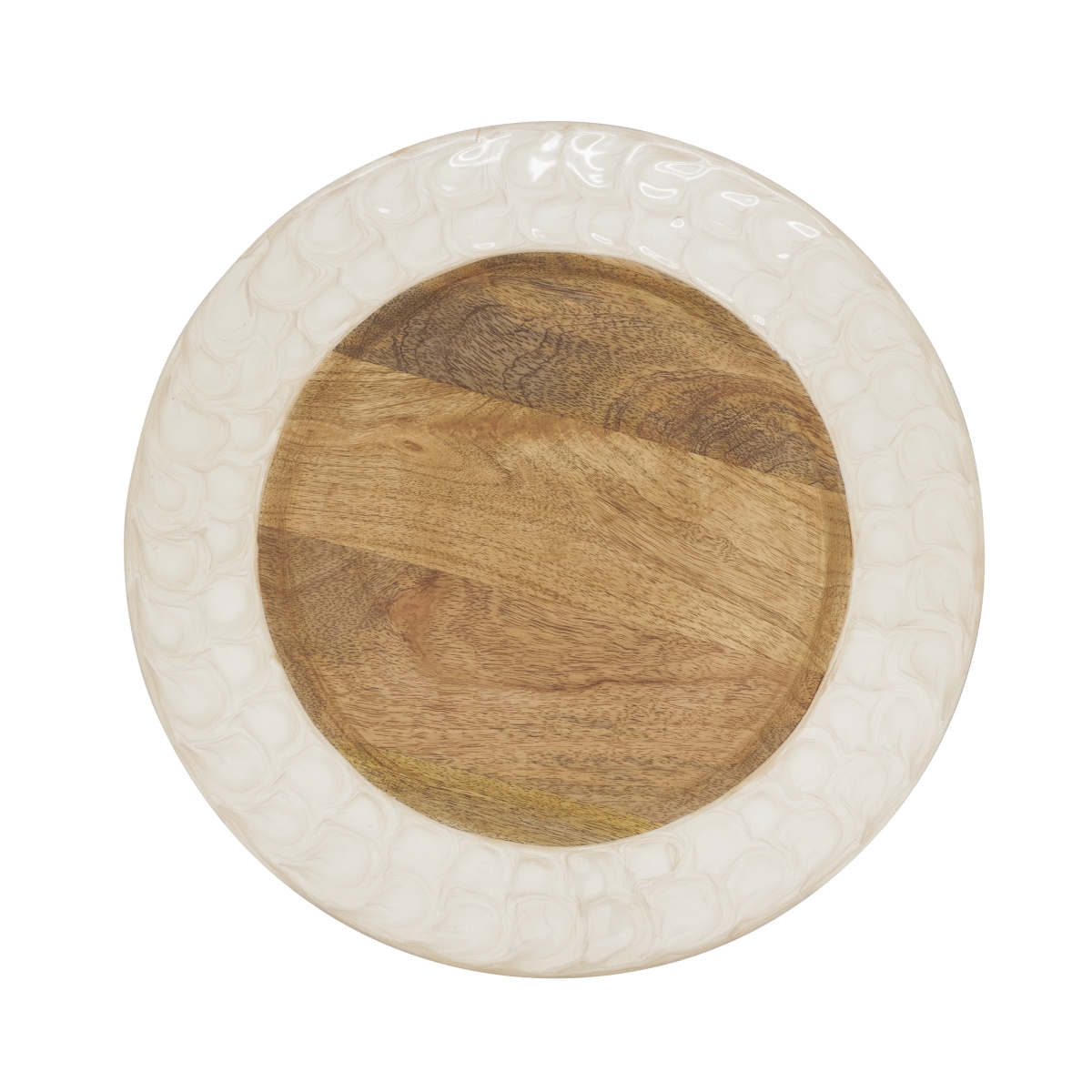 Picture of Saro Lifestyle CH793.I13R 13 in. Enamel-Framed Wooden Charger Plate&#44; Ivory - Set of 4