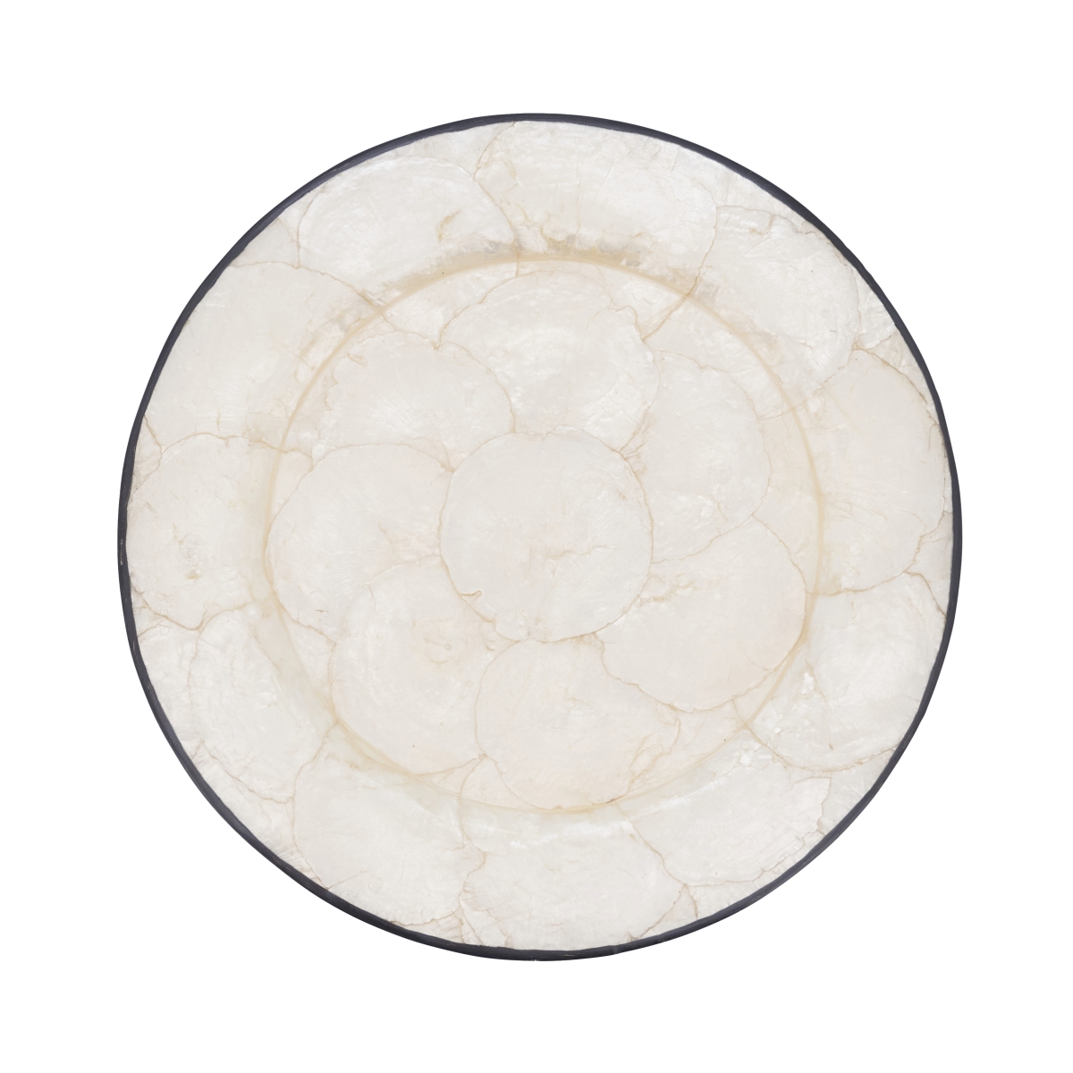 Picture of Saro Lifestyle CH242.BK13R 13 in. Polished Capiz Charger Plate&#44; Black - Set of 4