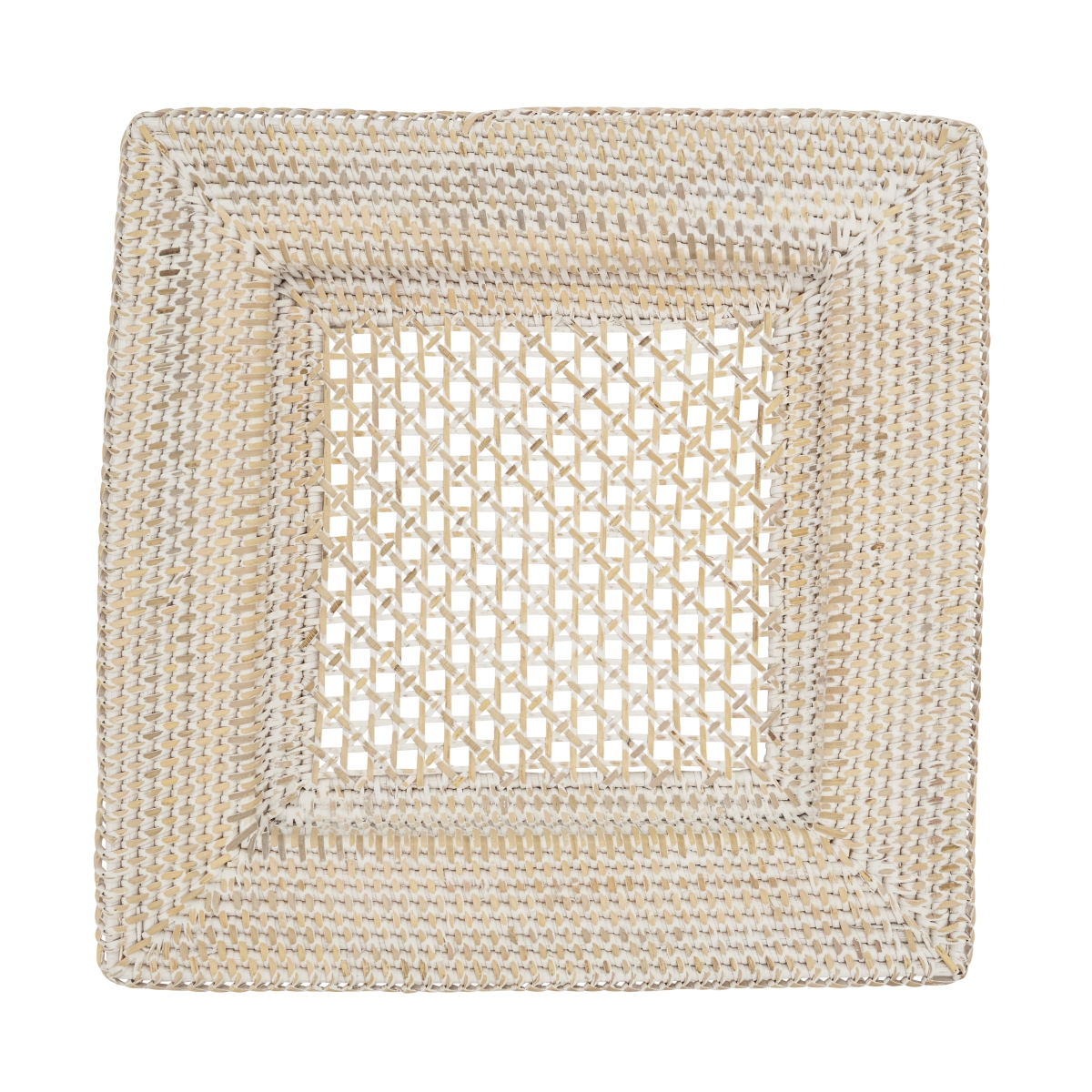 Picture of Saro Lifestyle CH153.W13S 13 in. Handcrafted Rustic Charger Plate&#44; White - Set of 4