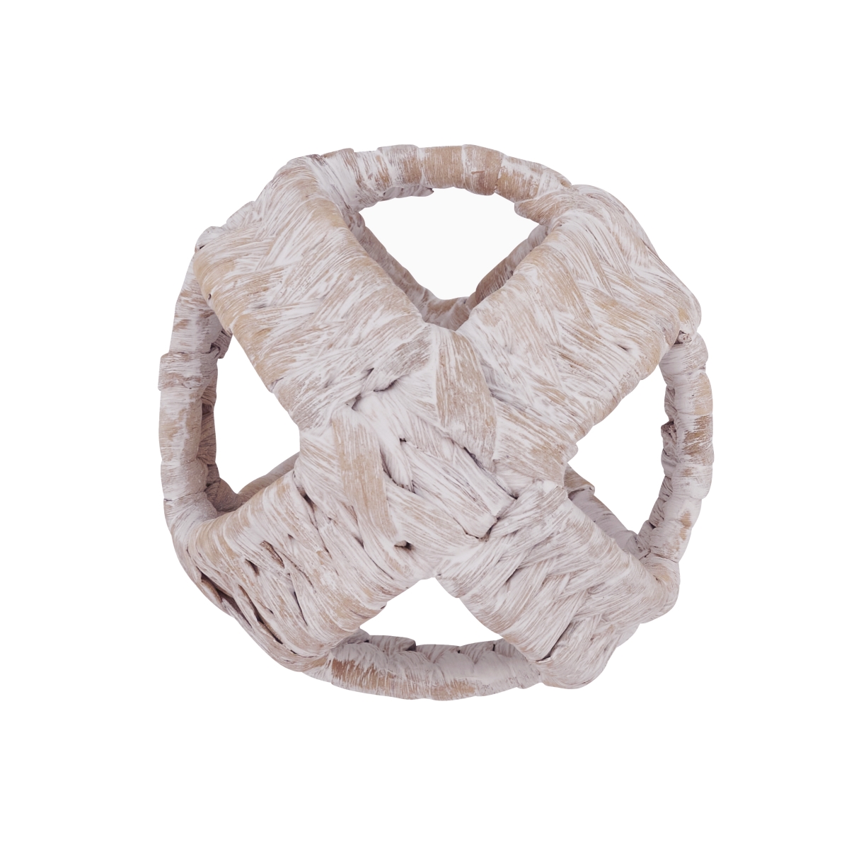 BL122.W5R Handmade Wicker ORB - White - Set of 4