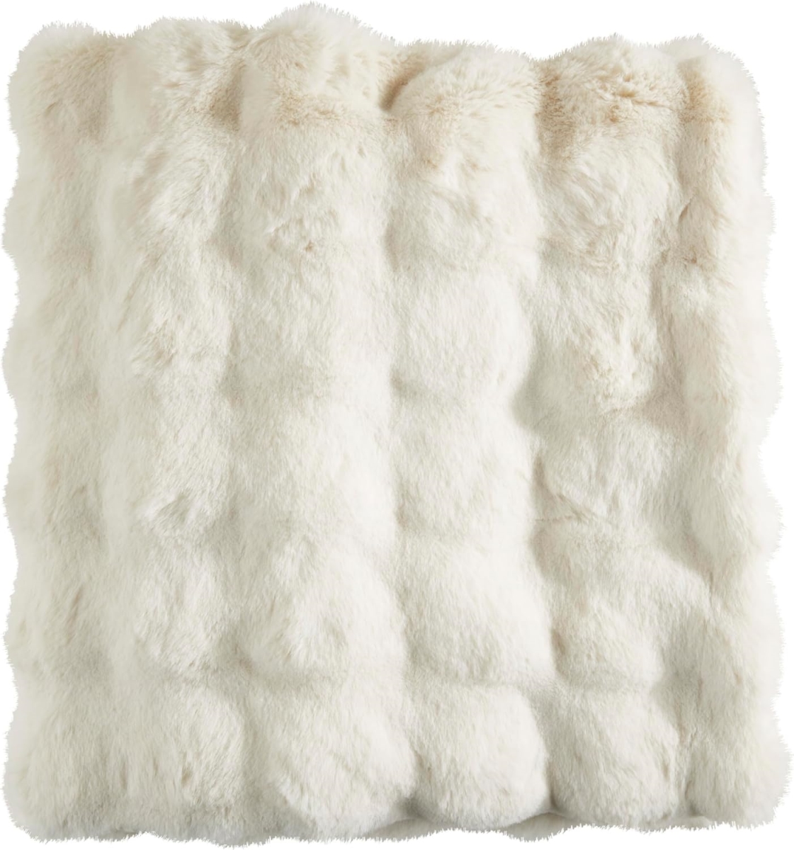 TH5244.I5060B 50 x 60 in. Soft Bubble Faux Fur Throw Blanket, Ivory