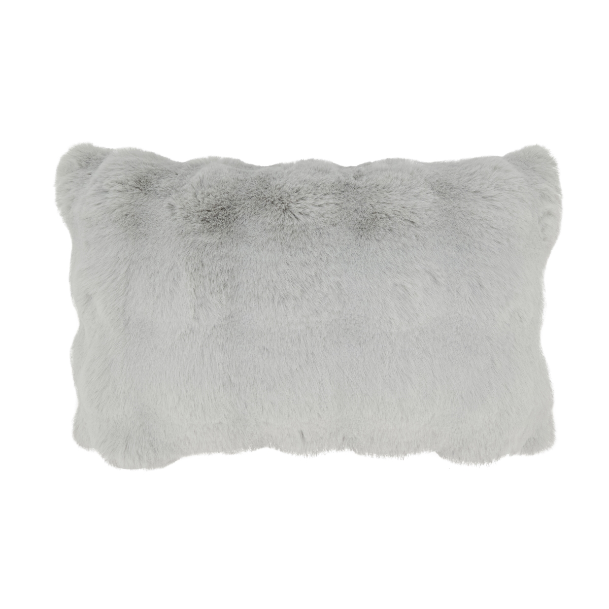 Cozy Bubble Faux Fur Down Filled Pillow - Gray - 12 x 20 in. - Luxurious Comfort