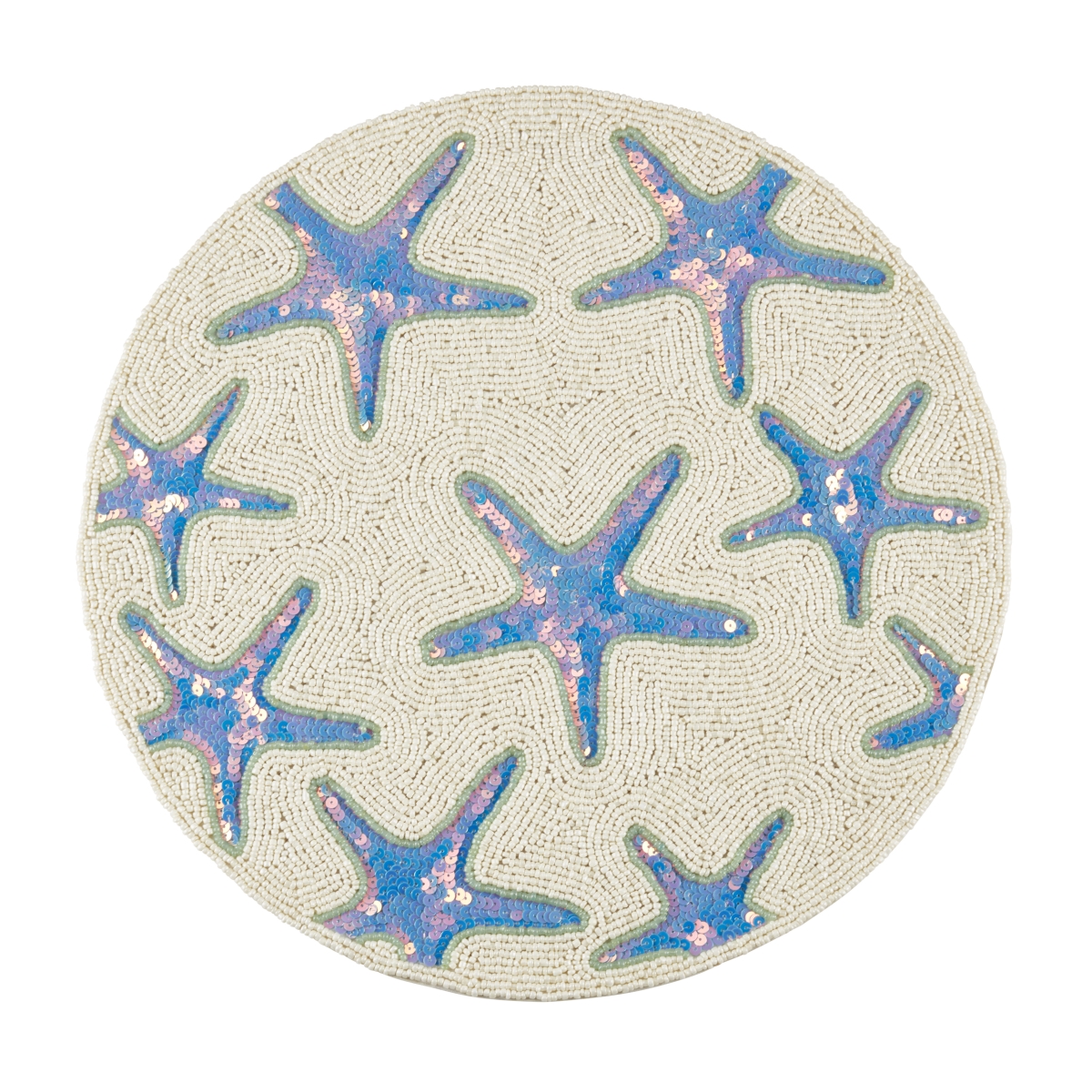 Picture of Saro Lifestyle 9083.A15R 15 in. Ocean Glow Starfish Placemat&#44; Aqua - Set of 4