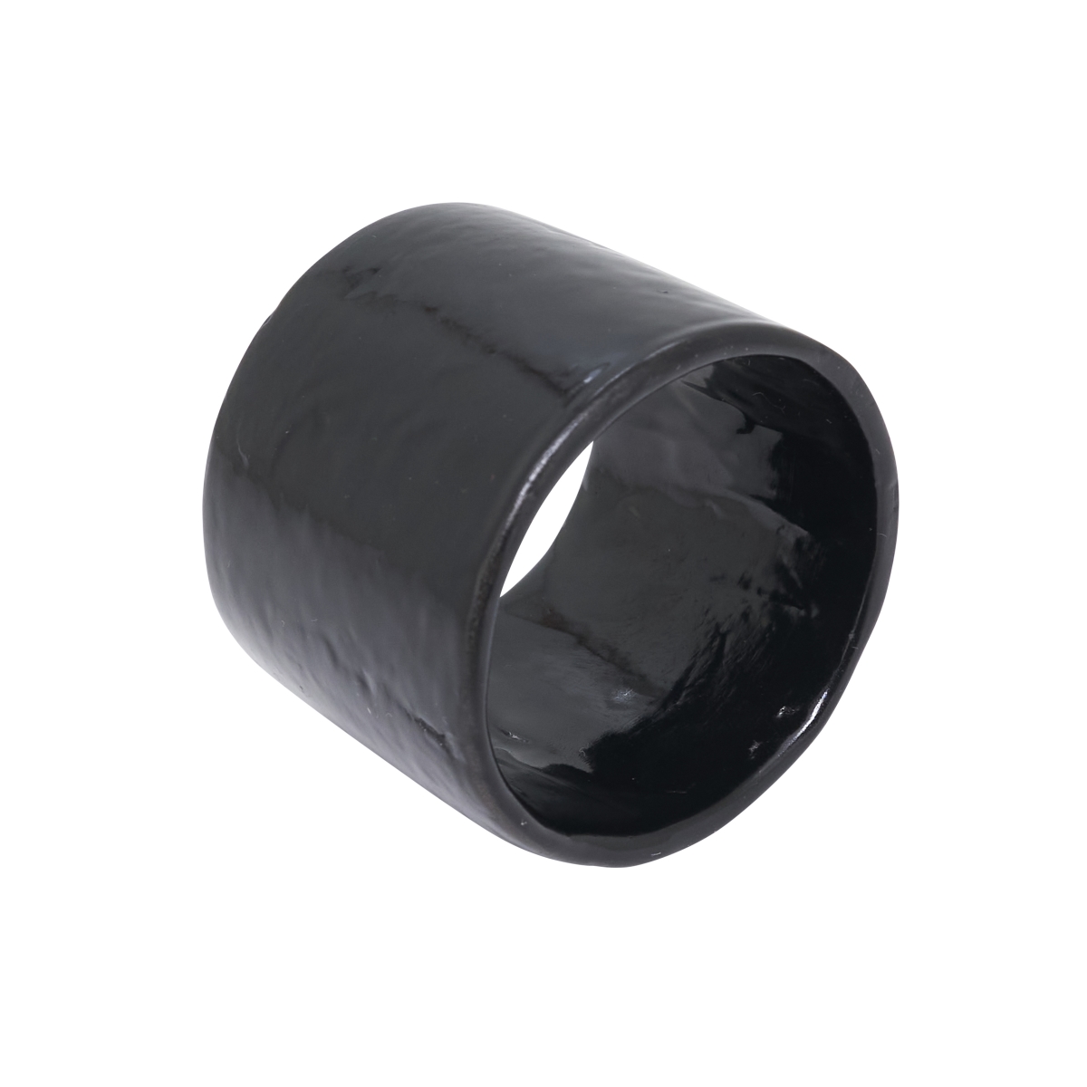 Picture of Saro Lifestyle NR810.BK Radiant Capiz Napkin Ring - Black - Set of 4