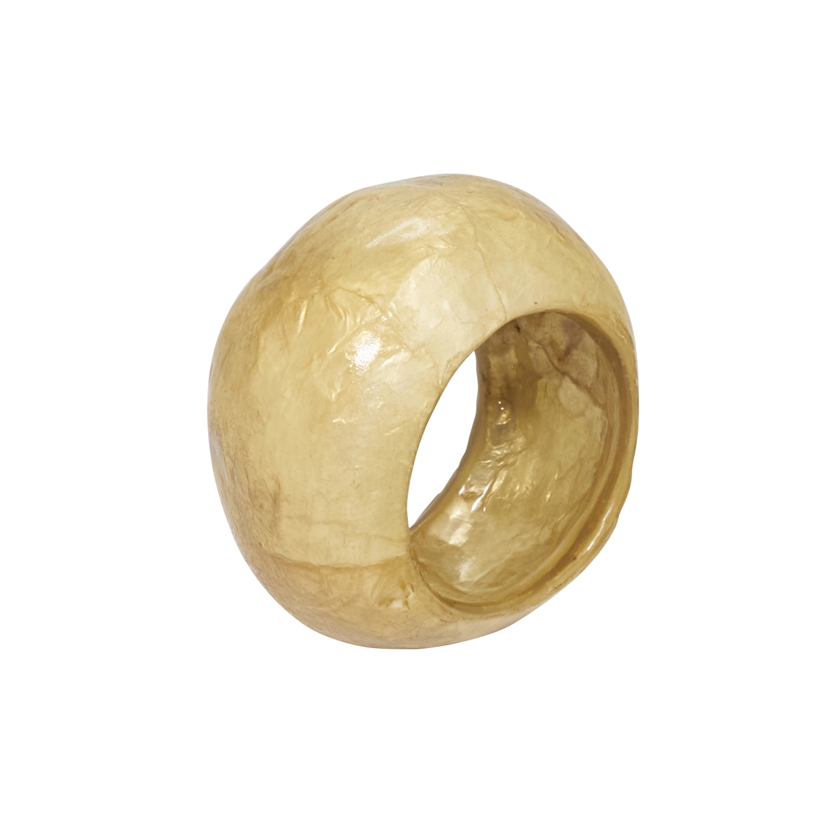 Picture of Saro Lifestyle NR444.GL Textured Capiz Napkin Ring - Gold - Set of 4