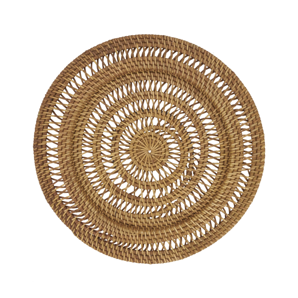 Picture of Saro Lifestyle 4424.CR13R 13 in. Rustic Rattan Charger Plate&#44; Caramel - Set of 4