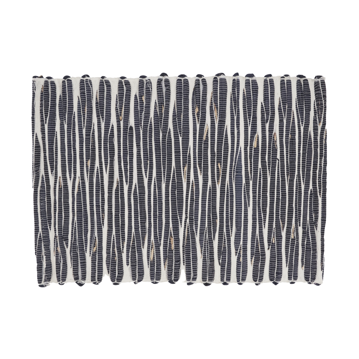 Picture of Saro Lifestyle 4500.BW1420B Sea Grass Charm Placemat - Black & White - Set of 4
