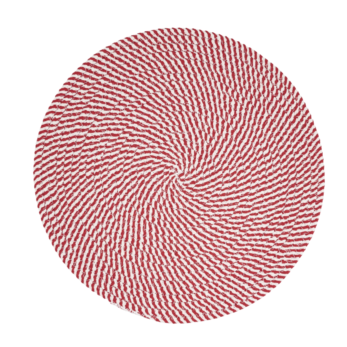 Picture of Saro Lifestyle 5460.R15R Stripes of Mint Placemat - Red - Set of 4