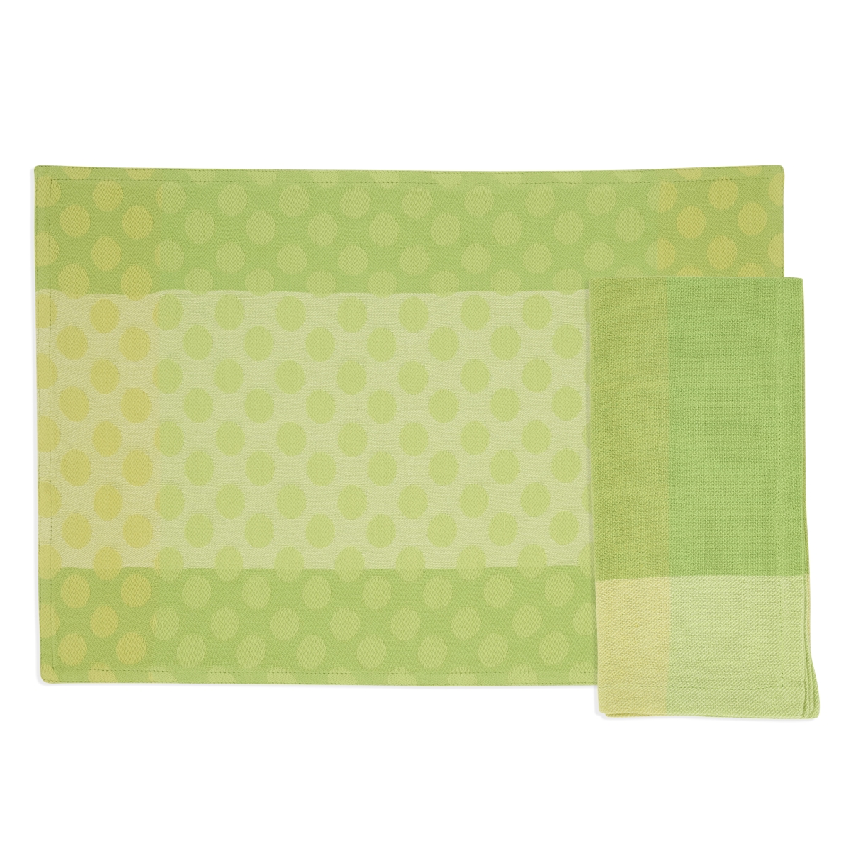 Picture of Saro Lifestyle 7042.G Playful Polka Dot Placemat & Napkin Set - Green