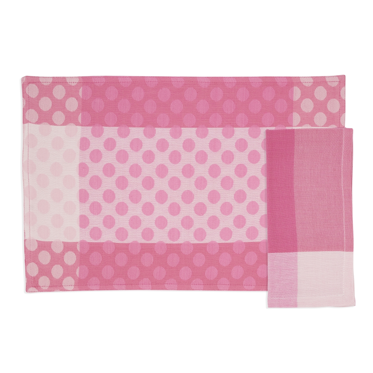 Picture of Saro Lifestyle 7042.FU Playful Polka Dot Placemat & Napkin Set - Fuchsia