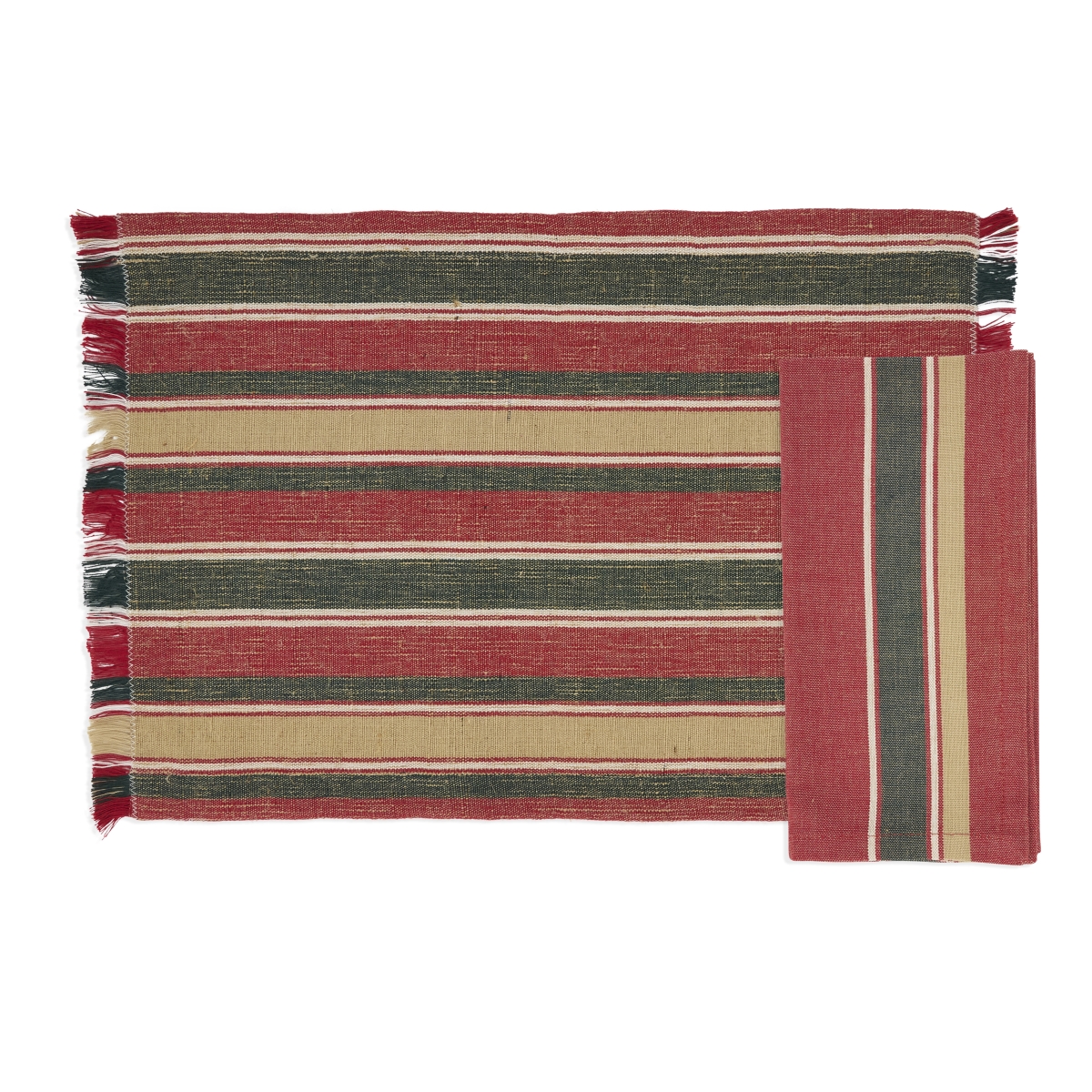 Picture of Saro Lifestyle 5086.RG Everyday Plaid Placemat & Napkin Set - Red & Green
