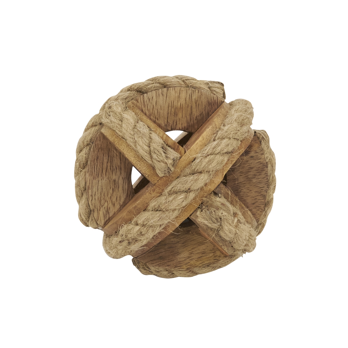 Picture of Saro Lifestyle HA649.N4R Natural Wooden Rope Decorative Orb - Natural - 4 in.