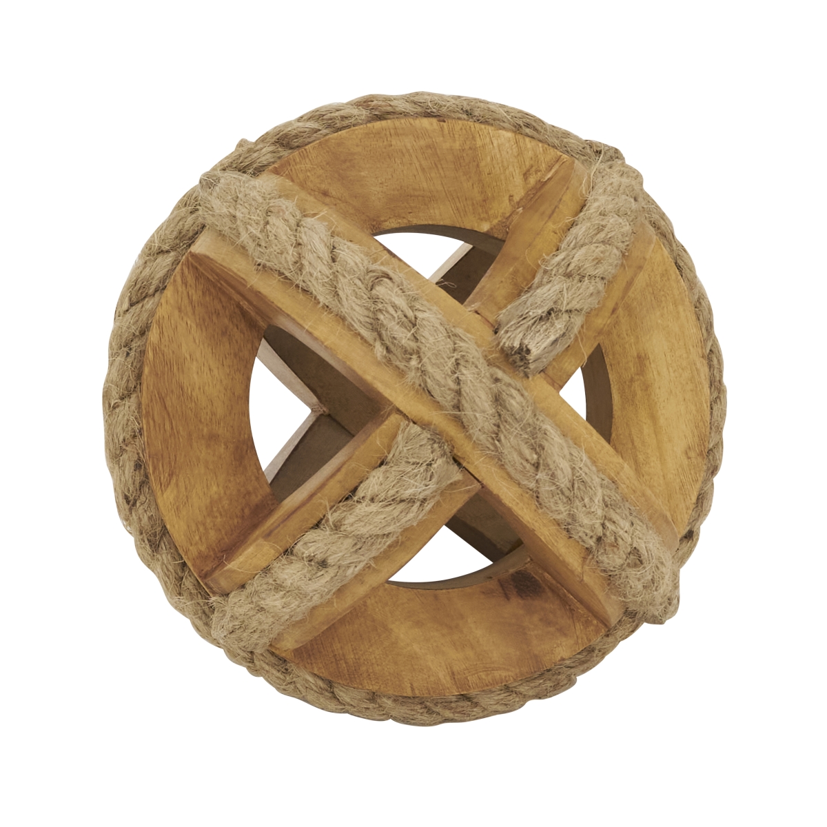 Picture of Saro Lifestyle HA649.N5R Natural Wooden Rope Decorative Orb - Natural - 5 in.