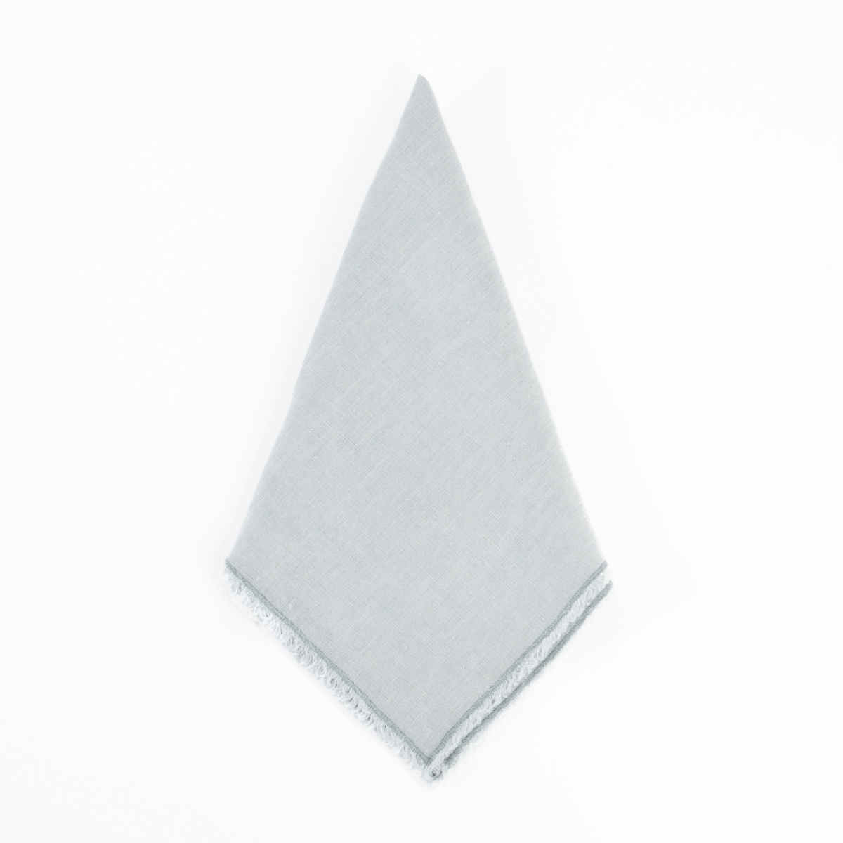Picture of SARO 13009.BG20S 20 in. Square Fringed Design Linen Napkins - Blue &amp; Grey  Set of 4