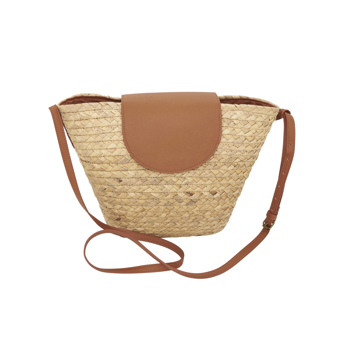 Picture of Saro Lifestyle HB497.BR Chic Straw Crossbody Bag - Brown