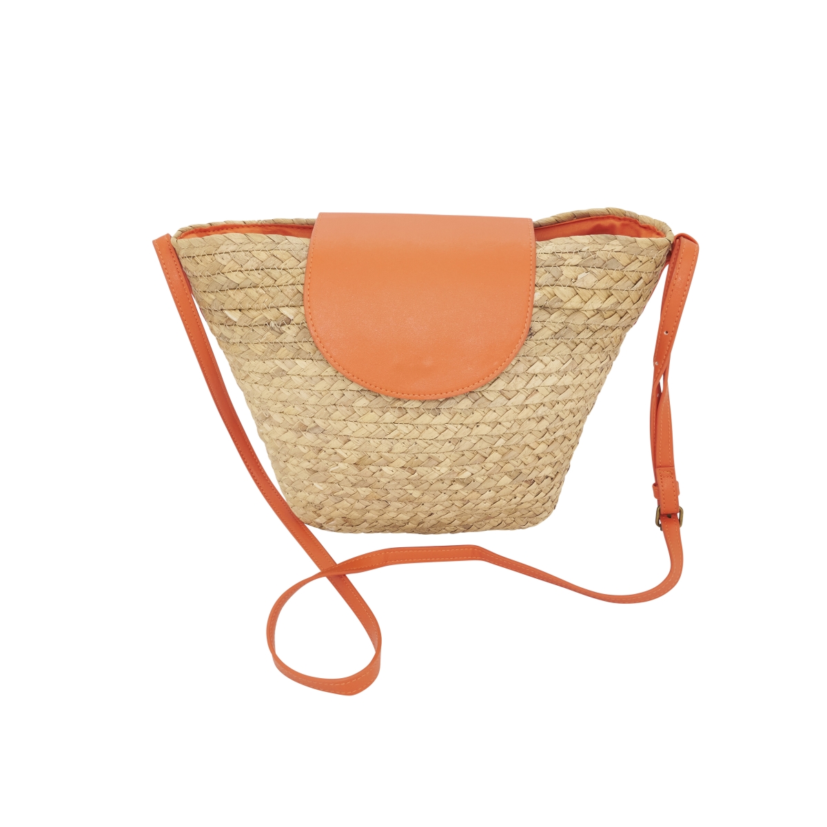 Picture of Saro Lifestyle HB497.OR Chic Straw Crossbody Bag - Orange