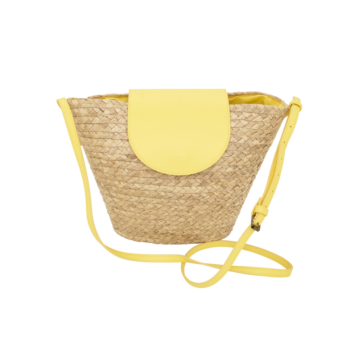 Picture of Saro Lifestyle HB497.Y Chic Straw Crossbody Bag - Yellow