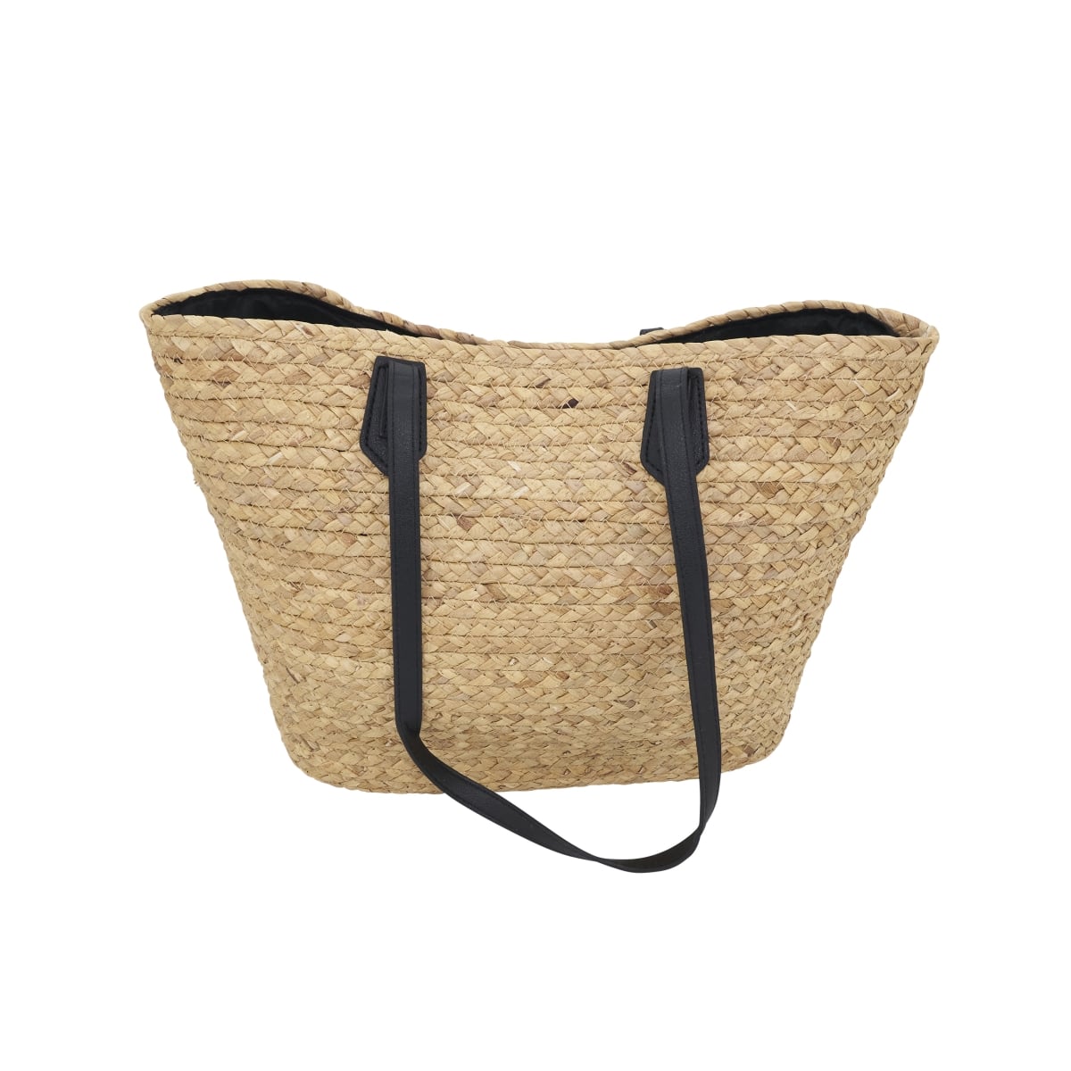 HB496.BK Chic Straw Tote Bag - Black