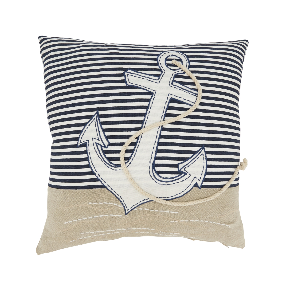 3720.M18SD Coastal Embroidered Anchor Down Filled Pillow - Multi Color