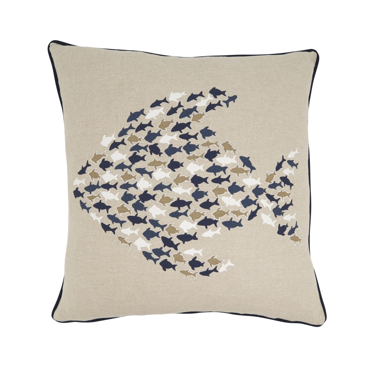 3723.M18SD Whimsical School of Fish Down Filled Pillow - Multi Color