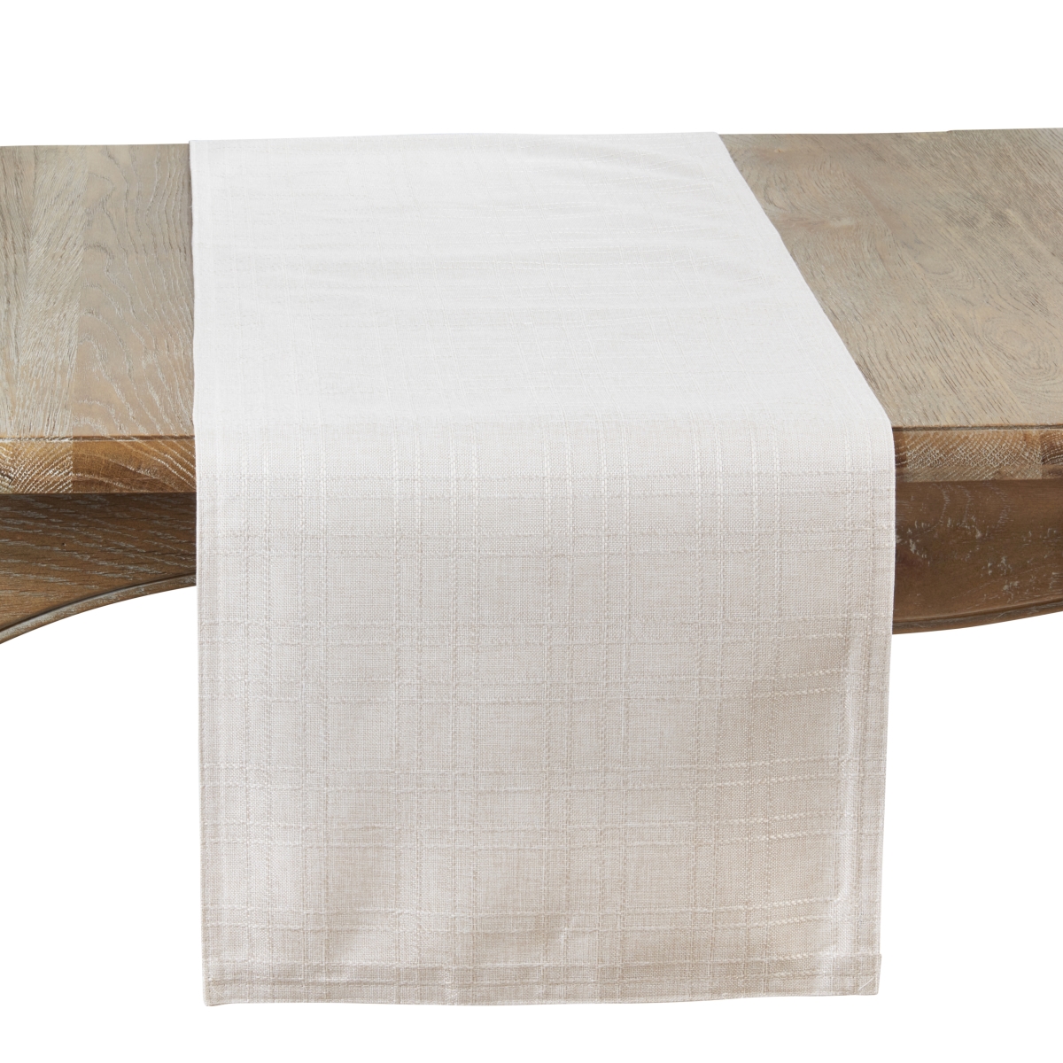 Picture of Saro Lifestyle 6179.N16120B Classic Stitched Plaid Table Runner - Blush - 16 x 120 in.
