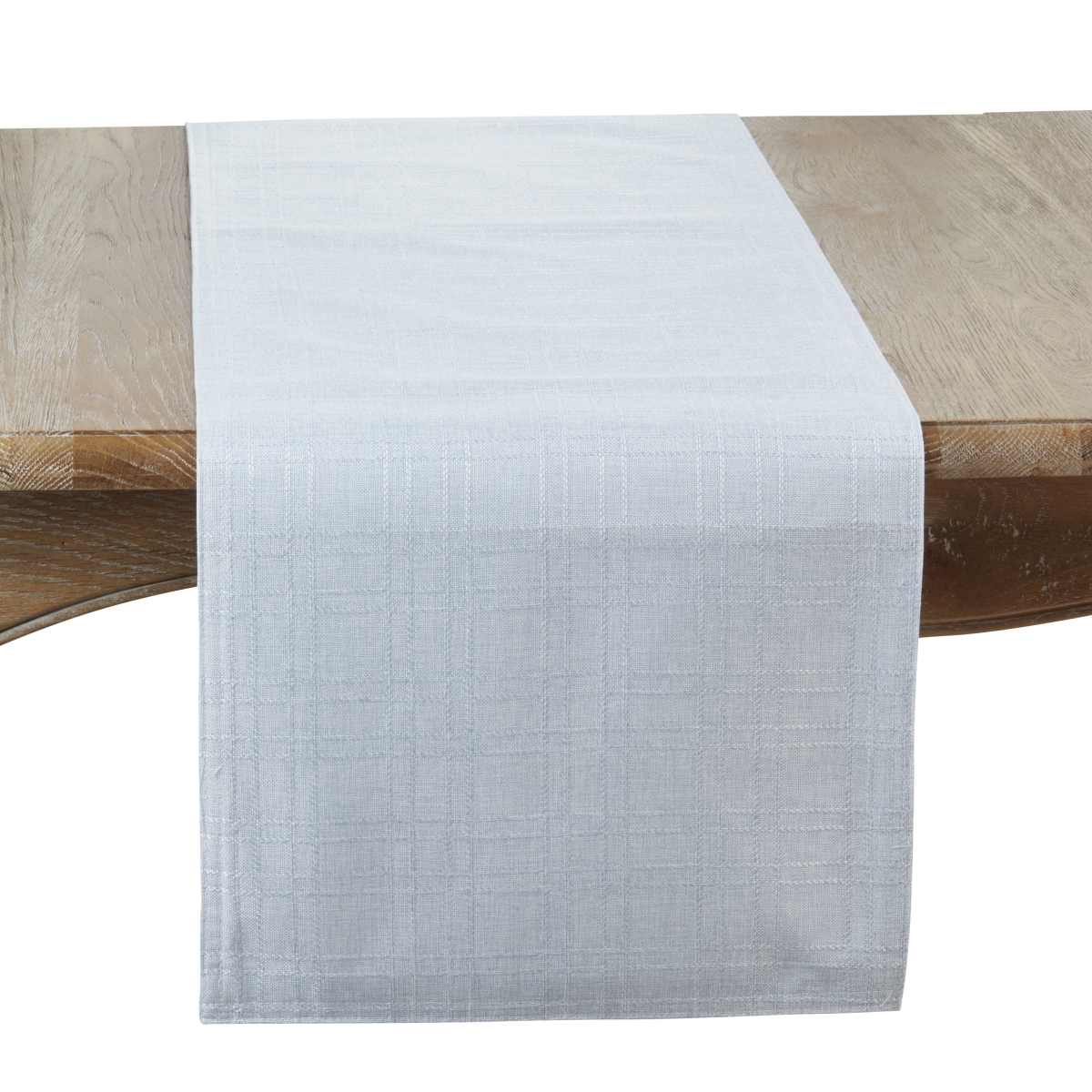 Picture of Saro Lifestyle 6179.A1672B Classic Stitched Plaid Table Runner - Aqua - 16 x 72 in.