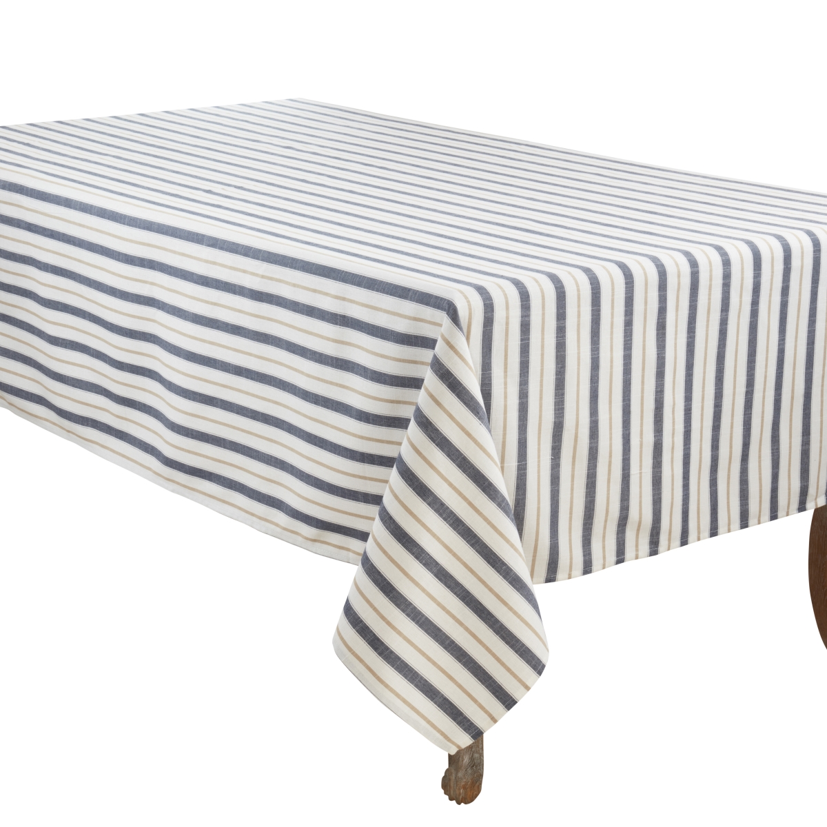 Picture of Saro Lifestyle 2090.BL65140B Modern Striped Tablecloth - Blue - 65 x 140 in.