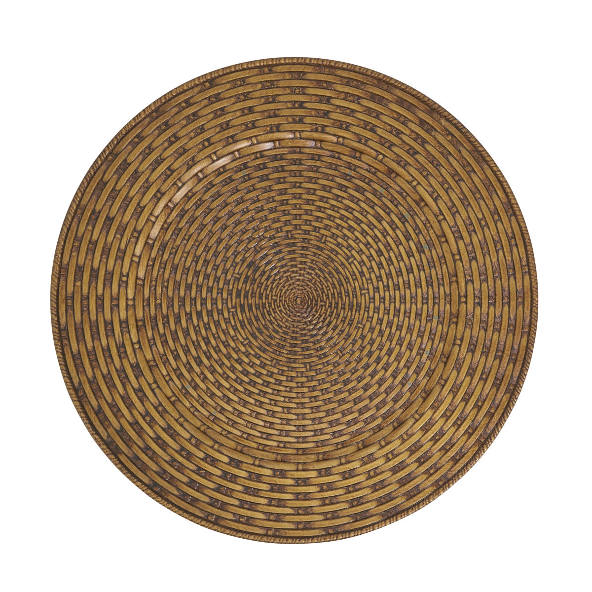 Picture of Saro Lifestyle CH444.BR13R Natural Look Faux Rattan Charger Plate - Brown - Set of 4