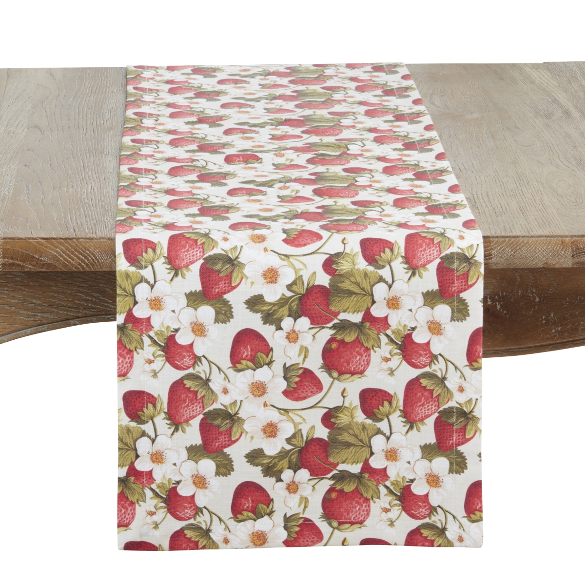 Picture of Saro Lifestyle 3069.M1472B Breezy Juicy Strawberry Table Runner - Multi Color