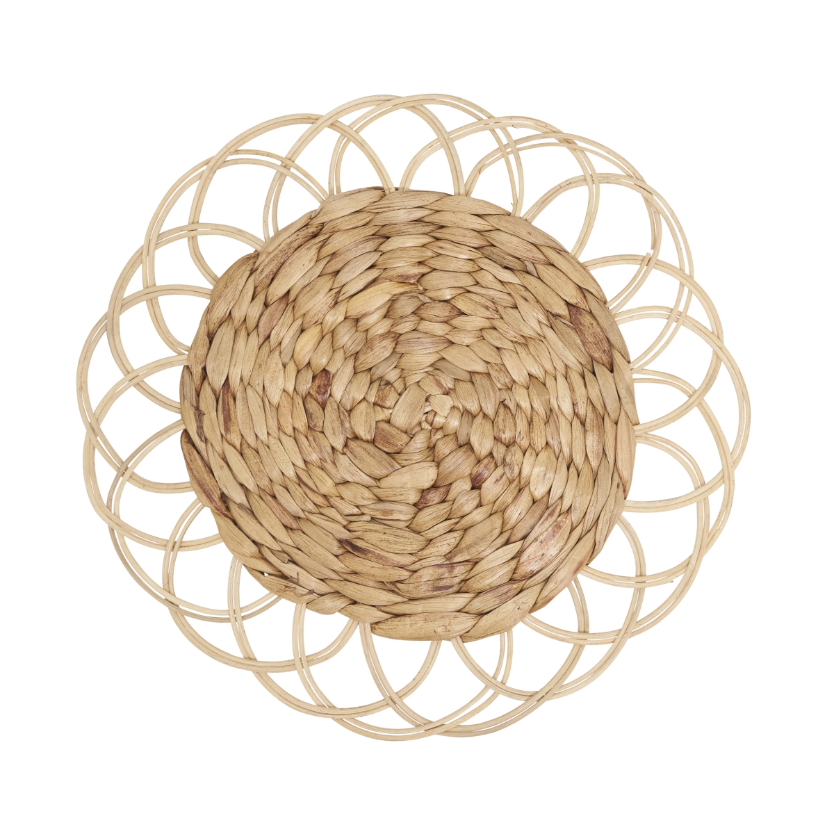 Picture of Saro Lifestyle CH255.N13R Natural Blend Rattan & Hyacinth Charger Plate - Natural - Set of 4