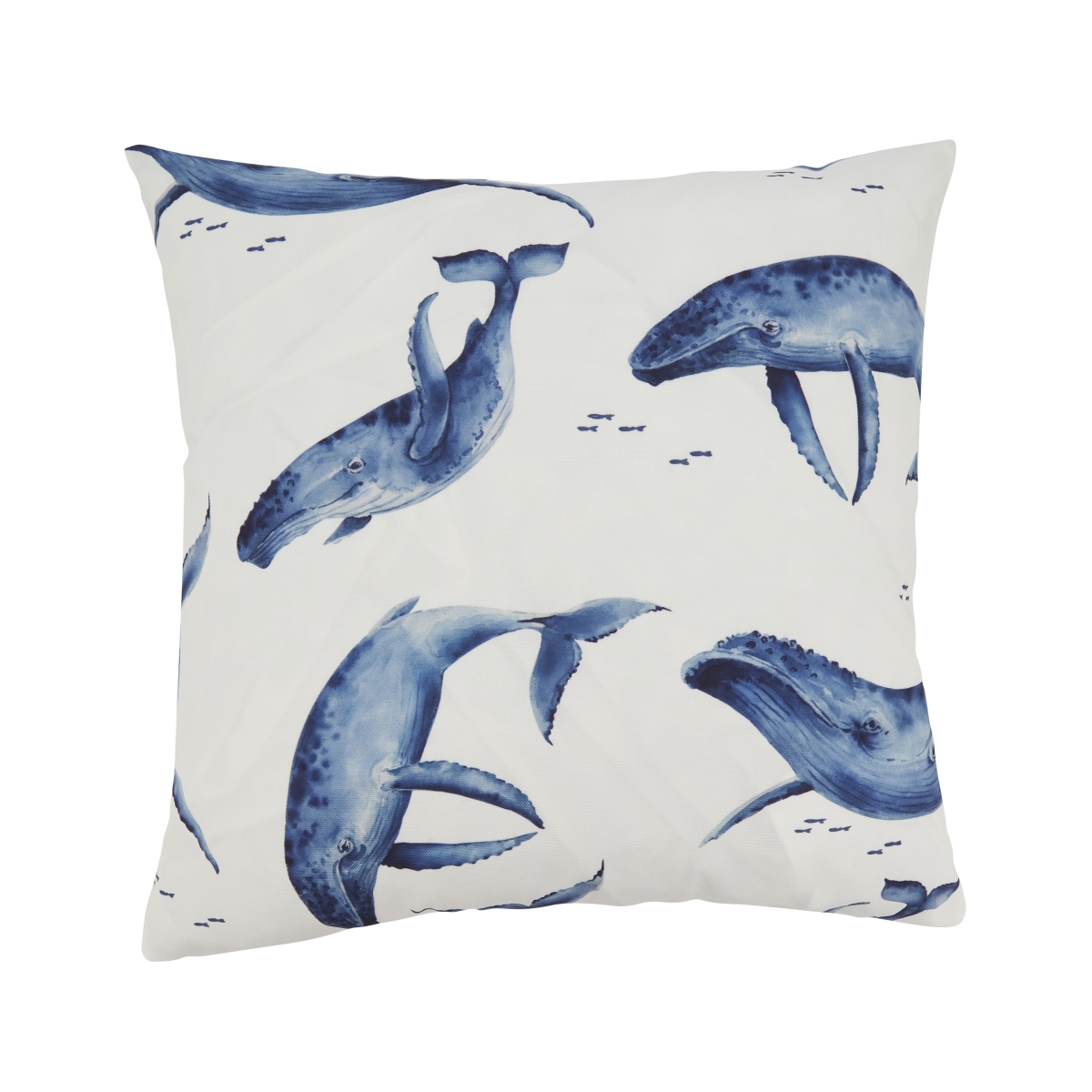 Picture of Saro Lifestyle 7898.I18SP Playful Whales Outdoor Pillow with Poly Fill - Ivory