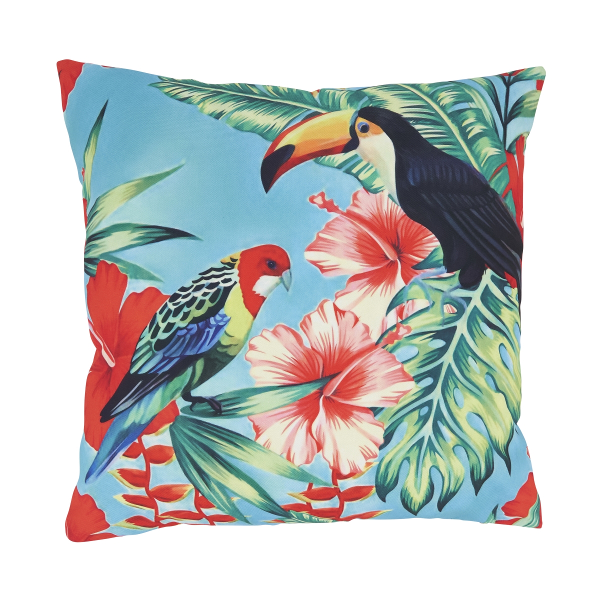 Picture of Saro Lifestyle 7899.M18SP Vibrant Toucan Outdoor Pillow with Poly Fill - Multi Color