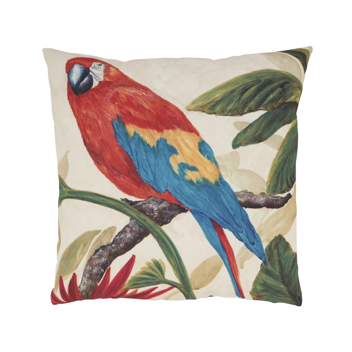 Picture of Saro Lifestyle 7991.M18SP Colorful Parrot Outdoor Pillow with Poly Fill - Multi Color