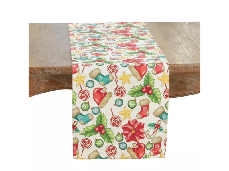 Picture of Saro Lifestyle 408.M1472B 14 x 72 in. Christmas Table Runner, Multi Color