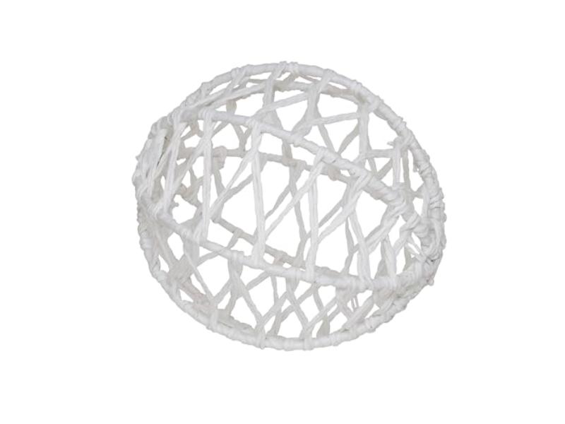 BL505.W 4 in. Tangled Charm Raffia Orb, White - Set of 4