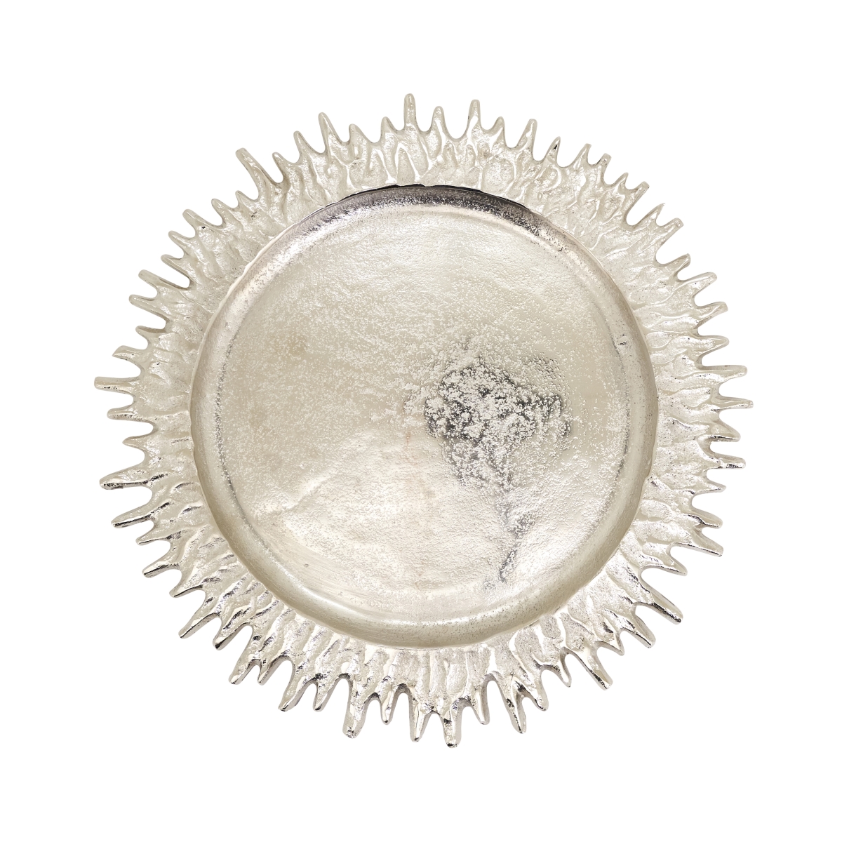 Picture of Saro Lifestyle CH620.S14R 14 in. Round Textured Rim Charger, Silver - Set of 4
