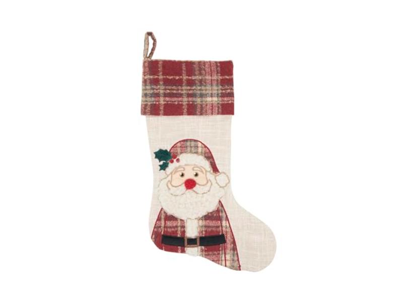 3244.M20 20 x 8 in. Plaid Santa Stocking, Multi Color