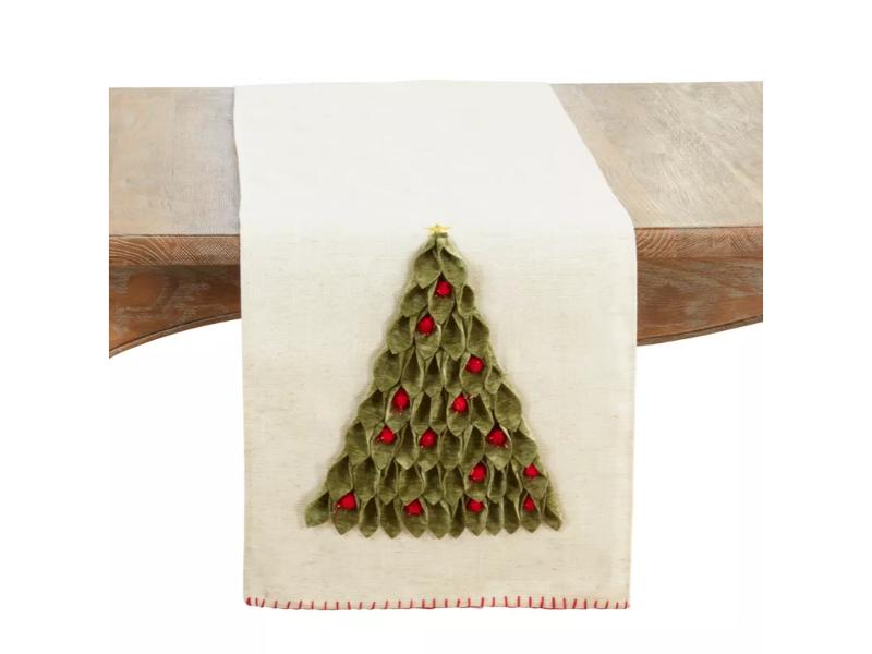 Picture of Saro Lifestyle 514.M1672B 16 x 72 in. Christmas Tree Table Runner, Multi Color