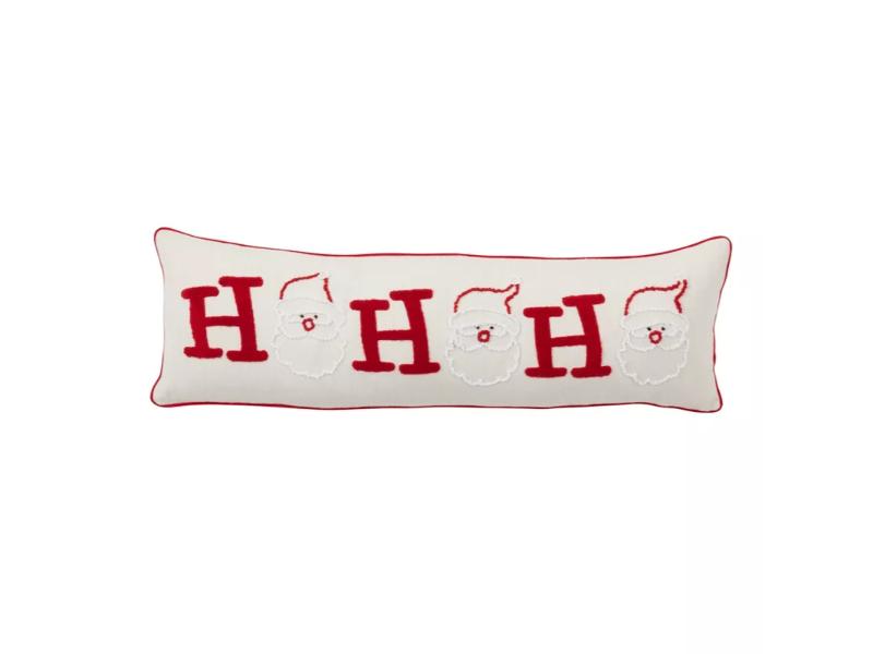 281.RW1340BP 13 x 40 in. Ho Ho Ho Santa Poly Filled Throw Pillow, Red & White