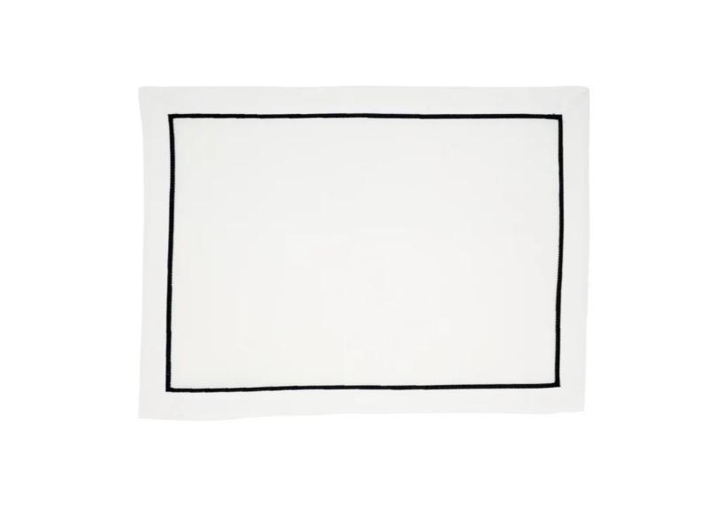 Picture of Saro Lifestyle 810.BK1420B 20 x 14 in. Embroidered Line Design Rectangle Placemat, Black - Set of 4